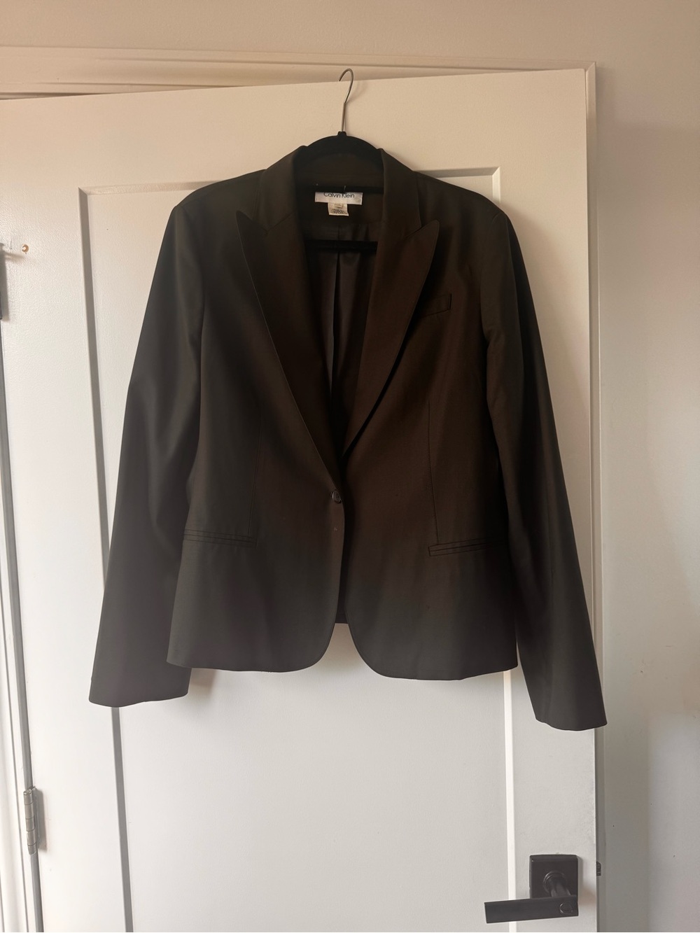 Calvin Klein brown wool Women's Tailored Blazer